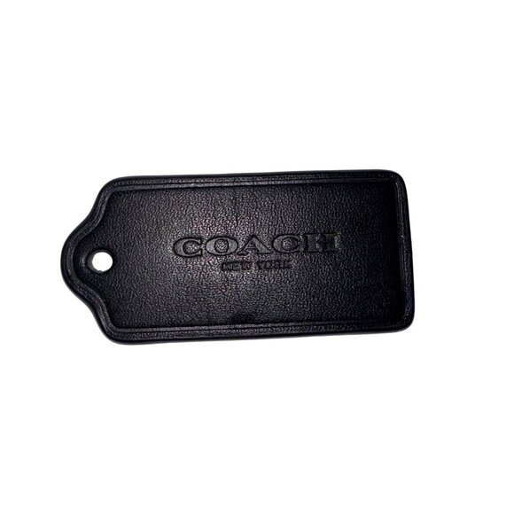 Coach Black Leather Hangtag New Key Chain Accessory - Picture 1 of 4